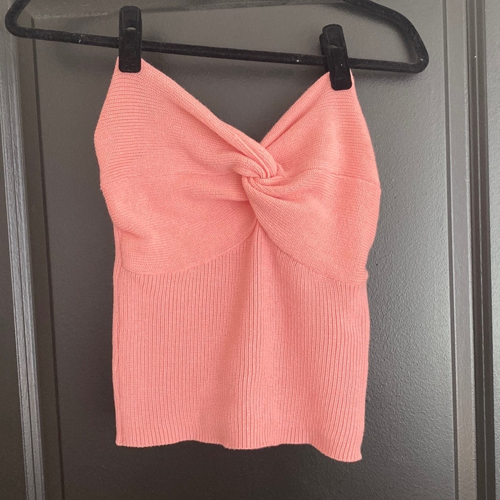Pink Strapless Knit Top